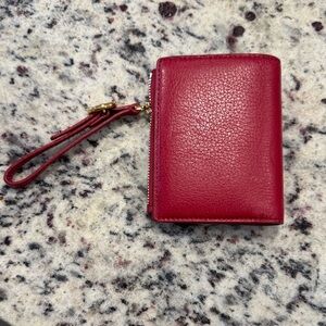 Madewell Red Leather bifold wallet